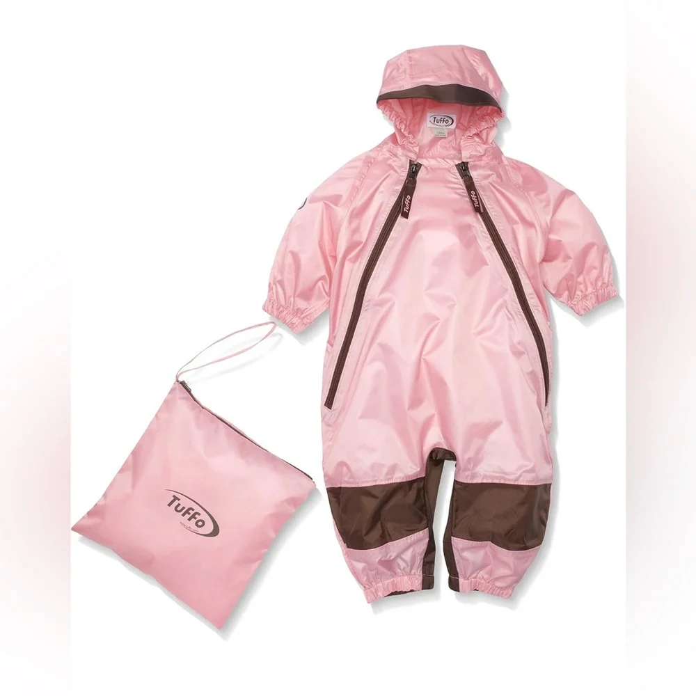 Tuffo Muddy Buddy Hooded Rainsuit Coverall Pink Size 18mo Waterproof Utility NWT